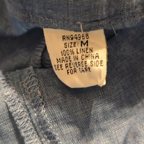 Women’s 100% Linen Drawstring Pants Blue Medium (RN 49958 – Gap Inc. Brand Famil - Picture 3 of 4